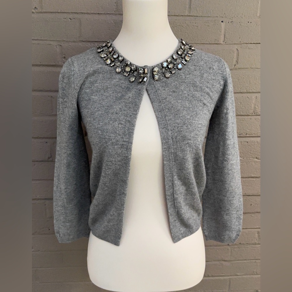 Valentino Vintage Cashmere blend embellished shrug / crop cardigan S
